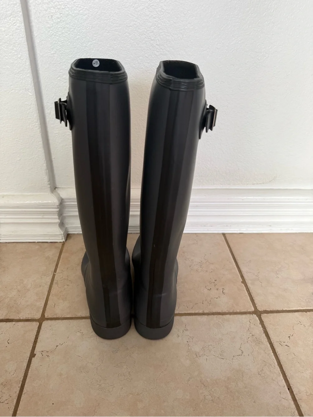 Hunter Original Tall Matte Dark Gray Rain Boots Women Size 8 Barn Garden Preppy